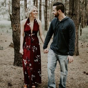 Beautiful Burgundy Floral Dress